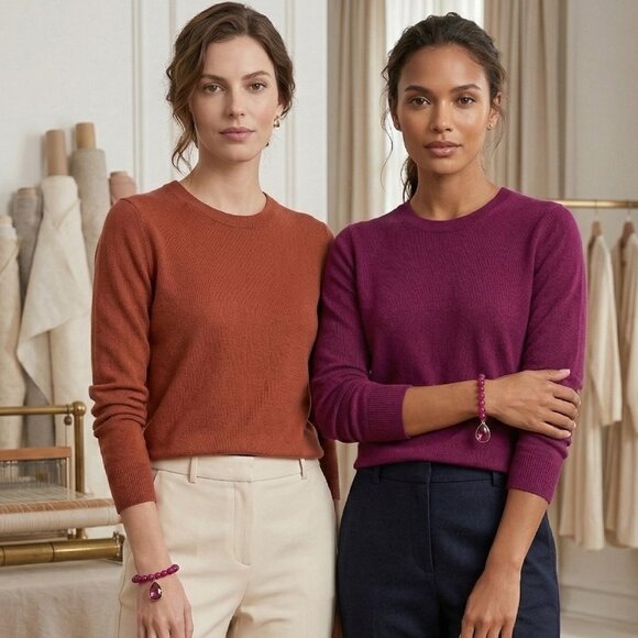 Magenta Beaded Stretch Bracelet with Teardrop Crystal Charm - Picture 5 of 5